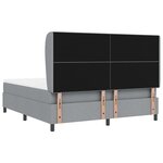 Lit à ressort avec matelas vidaXL en gris clair  180x200 cm  tissu