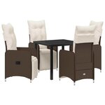vidaXL Ensemble de salle à manger pour jardin 5 Pièces Marron Poly rotin