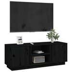 vidaXL Meuble TV Noir 110x35x40 5 cm Bois de pin massif