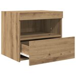 vidaXL Table de chevet avec lumières LED Chêne artisanal 50x40x45 cm