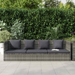 vidaXL Lit de jardin Gris 200x60 cm Résine tressée