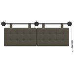 vidaXL Tête de lit suspendue Avec lumière LED Gris Simili cuir