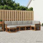 vidaXL Ensemble de canapés d'extérieur 7 Pièces Naturel et gris clair