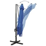 vidaXL Parasol déporté avec mât et lumières LED Bleu azur 300 cm