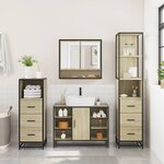 vidaXL Ensemble de meubles de salle de bain 4 Pièces chêne sonoma