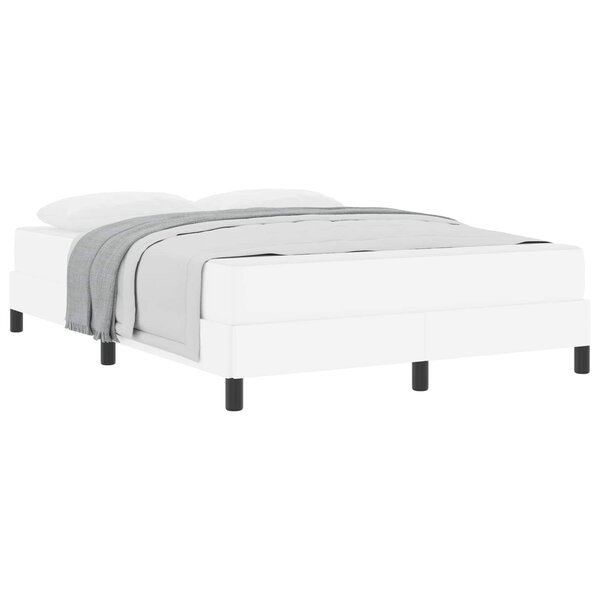 vidaXL Cadre de lit avec matelas Blanc pur 140 x 200 cm tissu