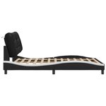 vidaXL Cadre de lit avec lumières LED noir blanc 120x200 cm similicuir