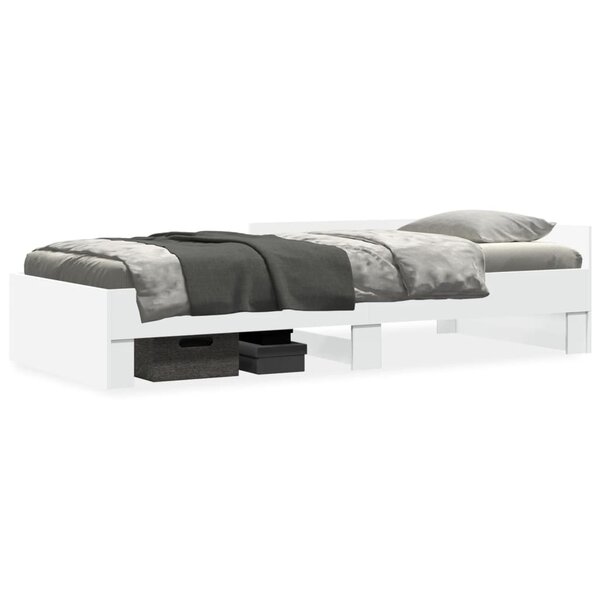vidaXL Cadre de lit sans matelas blanc 90x200 cm bois d'ingénierie