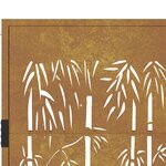 vidaXL Portail de jardin 105x180 cm acier corten design de bambou