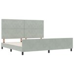 Lit vidaXL Gris clair 200x200 cm Velours