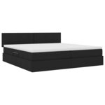 vidaXL Lit avec rangement et matelas avec matelas Noir 200 x 200 cm