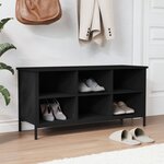 vidaXL Armoire à chaussures noir 100x35x50 cm bois d'ingénierie