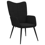 vidaXL Chaise de relaxation avec tabouret Noir Tissu