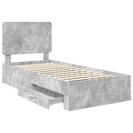 vidaXL Cadre de lit Gris béton 70 x 190 cm Bois d'ingénierie