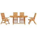 vidaXL Ensemble de salle à manger pour jardin 5 Pièces Marron