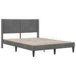 vidaXL Cadre de lit avec tête de lit Gris foncé 140 x 200 cm Velours