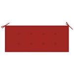 Vidaxl banc batavia avec coussin rouge 120 cm bois de teck massif