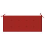 Vidaxl banc batavia avec coussin rouge 120 cm bois de teck massif