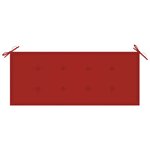 vidaXL Banc Batavia avec coussin rouge 120 cm Bois de teck massif