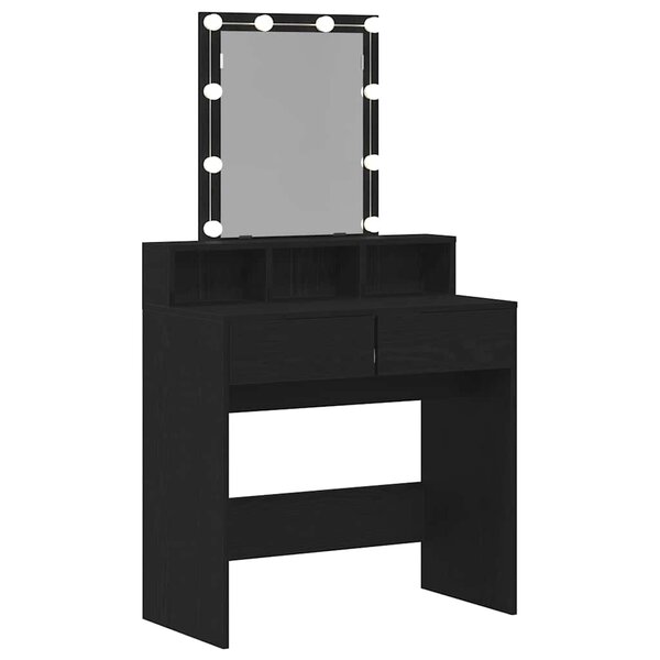 vidaXL Coiffeuse Chêne noir 80 x 41 x 144 5 cm Bois d'ingénierie