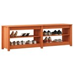 vidaXL Banc à chaussures avec étagère Marron cire 160 x 36.5 x 50 cm
