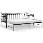 vidaXL Cadre de canapé-lit extensible Noir Métal 90x200 cm