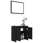 vidaXL Ensemble de meubles de salle de bain Noir Aggloméré
