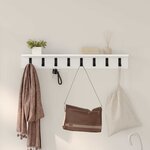 vidaXL Porte-manteau mural Blanc 80 x 10.5 x 10.5 cm Bois d'ingénierie