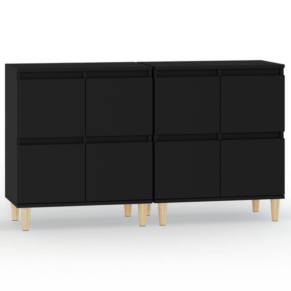 vidaXL Buffets 2 Pièces noir 60x35x70 cm bois d'ingénierie