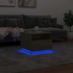 vidaXL Table basse avec lumières LED chêne sonoma 50x49x40 cm