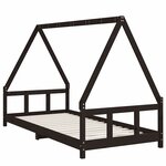 vidaXL Cadre de lit pour enfants noir 90x200 cm bois de pin massif