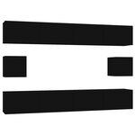 vidaXL Ensemble de meubles TV 6 Pièces Noir Bois d'ingénierie