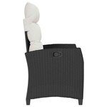 vidaXL Chaise de jardin inclinable avec table d'appoint noir polyrotin