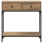 vidaXL Table console avec tiroir chêne artisanal 75 x 34 5 x 75 cm