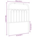 vidaXL Tête de lit métal blanc 75 cm