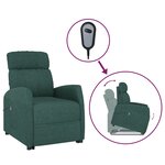 vidaXL Fauteuil Vert foncé Tissu
