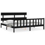 vidaXL Cadre de lit sans matelas noir 200x200 cm bois massif de pin
