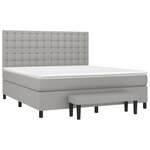 vidaXL Sommier à lattes de lit avec matelas Gris clair 180x200cm Tissu