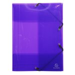 10 Chemises à élastique 3 rabats Polypropylène Crystal Colours A3 Coloris aléatoires EXACOMPTA