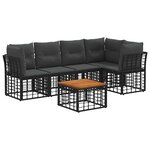 vidaXL Ensemble de canapés d'extérieur 6 pc Noir et Gris foncé