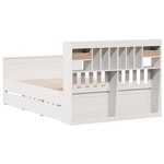 vidaXL Lit bibliothèque sans matelas blanc 160x200 cm bois pin massif