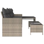 vidaXL Canapé de jardin et table et coussins en forme de L gris clair
