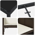vidaXL Ensemble de salle à manger de jardin 5 pièces avec coussins marron poly rattan