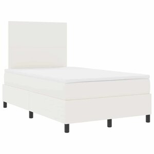 vidaXL Lit à ressort LED avec tête de lit Crème et Blanc 120 x 190 cm