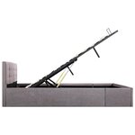 vidaXL Cadre de lit à stockage hydraulique Taupe Tissu 160x200 cm