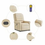 vidaXL Fauteuil de massage inclinable Crème Tissu