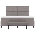 vidaXL Lit à ressorts avec matelas Taupe 180 x 200 cm tissu