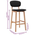 vidaXL Tabourets de bar lot de 2 noir tissu