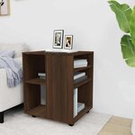 vidaXL Armoire roulante Chêne marron 60x53x72 cm Bois d'ingénierie