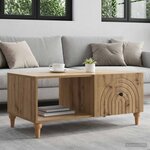 vidaXL Table basse Chêne artisanal 90 x 50 x 40 cm Bois d'ingénierie